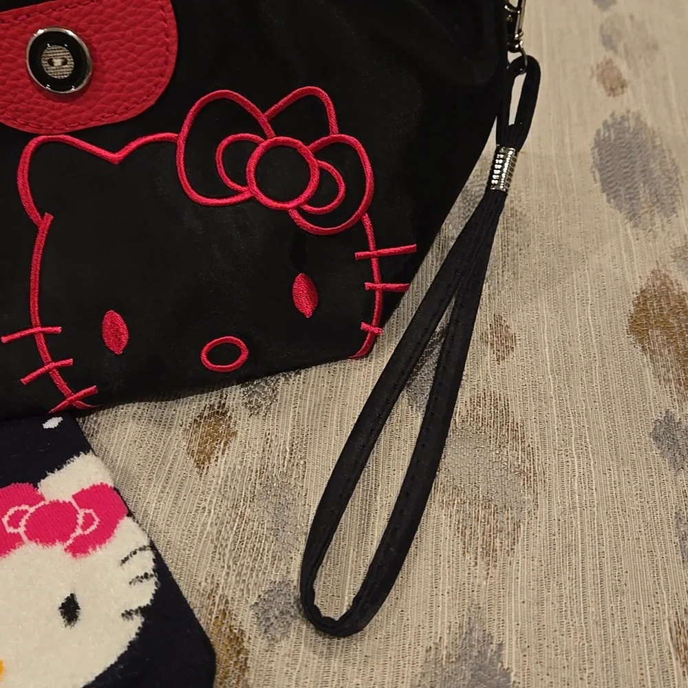 Hello Kitty large capacity waterproof wristlet bag with matching socks